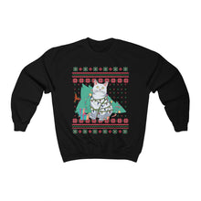 Load image into Gallery viewer, Funny Cat Christmas Tree Ugly Christmas Sweater Unisex Heavy Blend Crewneck Sweatshirt
