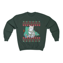 Load image into Gallery viewer, Funny Cat Christmas Tree Ugly Christmas Sweater Unisex Heavy Blend Crewneck Sweatshirt
