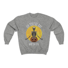 Load image into Gallery viewer, Eff You See Kay Why Oh You Moon Skeleton Yoga Halloween Unisex Heavy Blend™ Crewneck Sweatshirt
