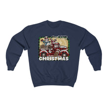 Load image into Gallery viewer, Merry Christmas Snowman In Plaid Vintage Truck Unisex Heavy Blend™ Crewneck Sweatshirt
