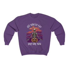 Load image into Gallery viewer, Eff You See Kay Why Oh You Skeleton Yoga Halloween Unisex Heavy Blend™ Crewneck Sweatshirt
