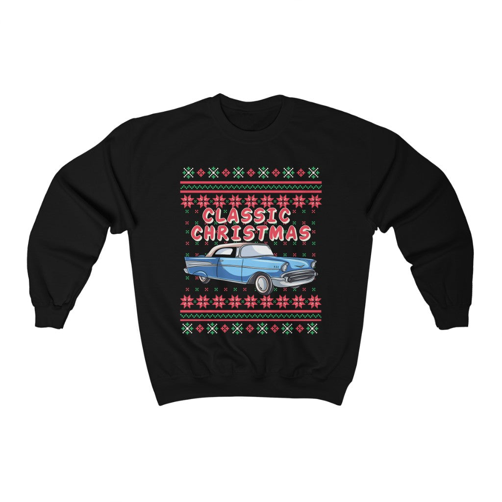 Classic Car Guy Ugly Christmas Sweater Style Unisex Heavy Blend Crewneck Sweatshirt