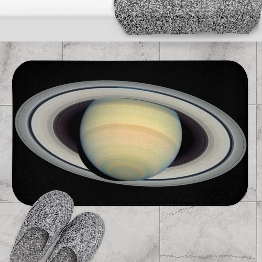 Saturn from Far Bath Mat Solar System, Space Bath Mat, Space Decor, Bathroom Decor, Nature's Beauty, Space Art, Astronomy Decor