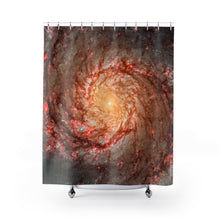 Load image into Gallery viewer, The Whirlpool Galaxy, Messier 51a, Galaxy Print Shower Curtain Space Decor, Colorful Shower Curtain, Nature&#39;s Beauty, Astronomy
