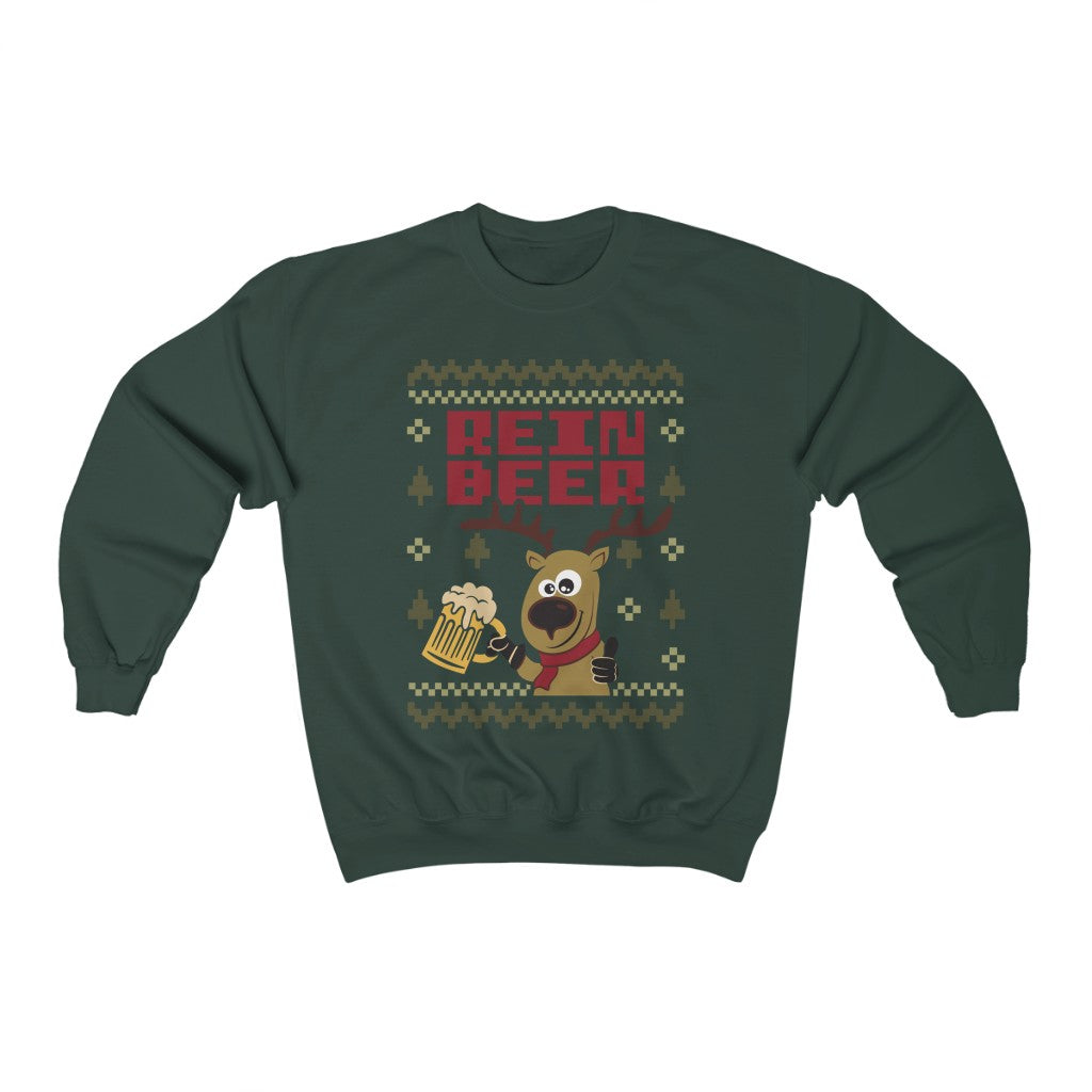 Rein Beer Funny Christmas Ugly Sweater Unisex Heavy Blend™ Crewneck Sweatshirt