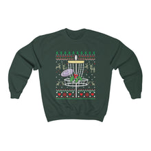 Load image into Gallery viewer, Disc Golf Basket Frisbee Golf Ugly Christmas Sweater Style Unisex Heavy Blend™ Crewneck Sweatshirt
