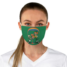 Load image into Gallery viewer, Saint Patrick&#39;s Day Partying Leprechaun and Rainbow Fabric Face Mask
