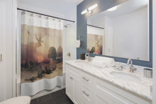 Load image into Gallery viewer, Approach of the simoom Desert of Gizeh illustration by David Roberts, Art Shower Curtain - E.G. Supplies 
