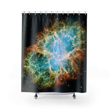 Load image into Gallery viewer, Space Nebula Galaxy Print Shower Curtains, Space Art, Bathroom Decor, Space, Star Galaxy Theme,
