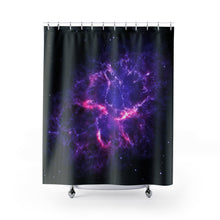 Load image into Gallery viewer, Crab Nebula Shower Curtain, Space Nebula Galaxy Print Bath Mat, Space Decor, Bathroom Decor, Nature&#39;s Beauty, Space Art, Science Theme
