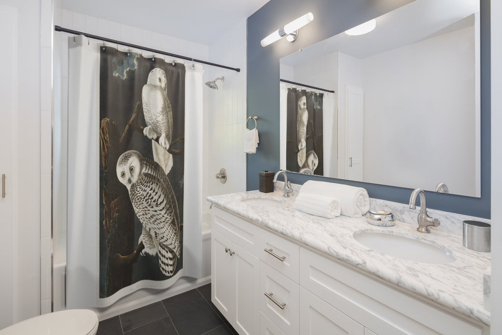 Snowy Owl from Birds of, America Shower Curtain - E.G. Supplies 