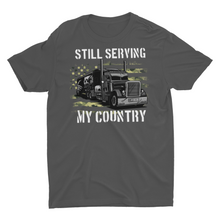 Load image into Gallery viewer, Camo American Flag Truck Driver Veteran Trucker Unisex T-Shirt
