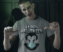 Load image into Gallery viewer, Happy Halloween Vampire Wearing a Face Mask Unisex Classic T-Shirt - E.G. Supplies, LLC 
