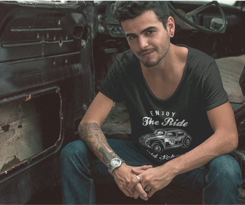 Enjoy The Ride VW Beetle T-Shirt - E.G. Supplies, LLC 