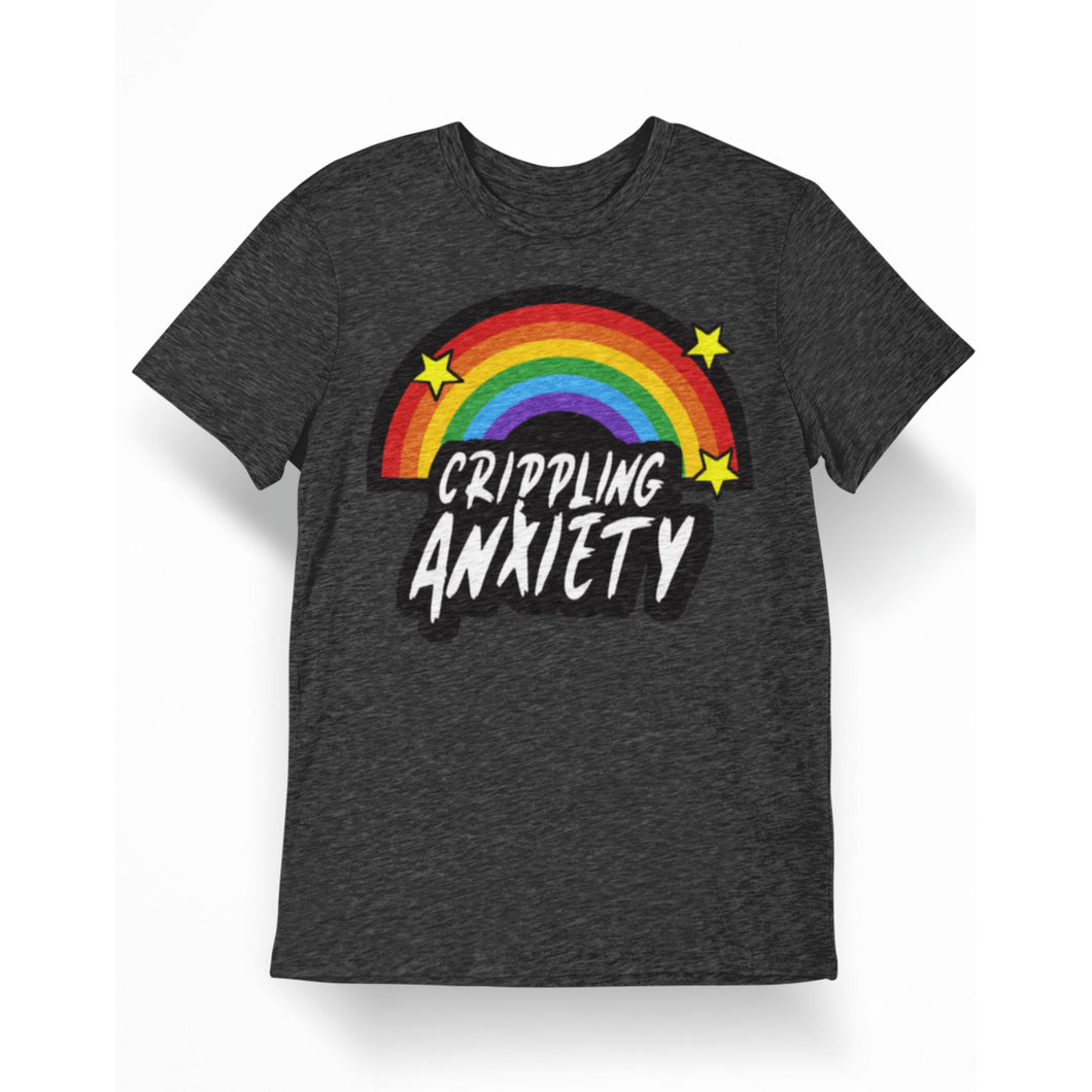 Crippling Anxiety Rainbow Unisex T-Shirt - E.G. Supplies, LLC 