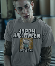 Load image into Gallery viewer, Happy Halloween Skeleton Wearing Face Mask Unisex T-Shirt - E.G. Supplies, LLC 
