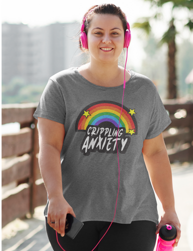 Crippling Anxiety Rainbow Unisex T-Shirt - E.G. Supplies, LLC 