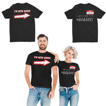 Load image into Gallery viewer, Halloween Couples Costume, Funny Crazy Karen Set Couples T-Shirts Matching Couples Halloween Shirts
