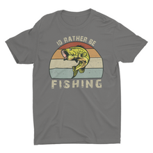 Load image into Gallery viewer, Vintage Style Distressed I&#39;d Rather Be Fishing Shirt

