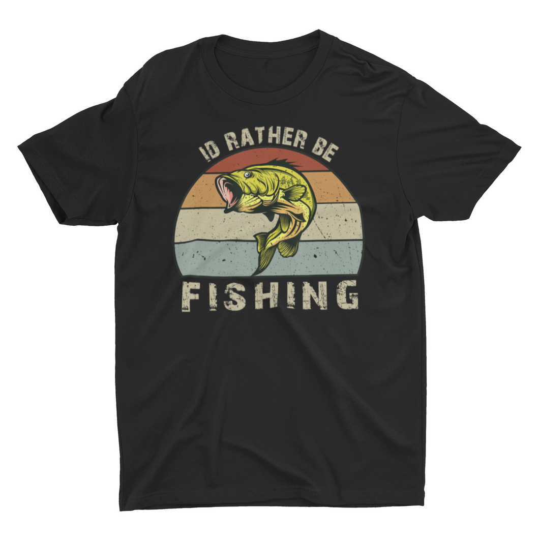 Vintage Style Distressed I'd Rather Be Fishing Shirt