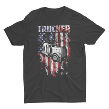 Load image into Gallery viewer, American Flag Patriotic Trucker Unisex Classic T-Shirt
