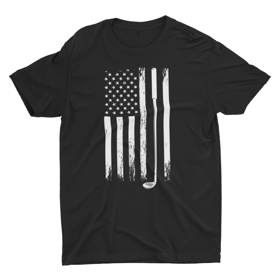 Patriotic American Flag Golfing Unisex T-Shirt