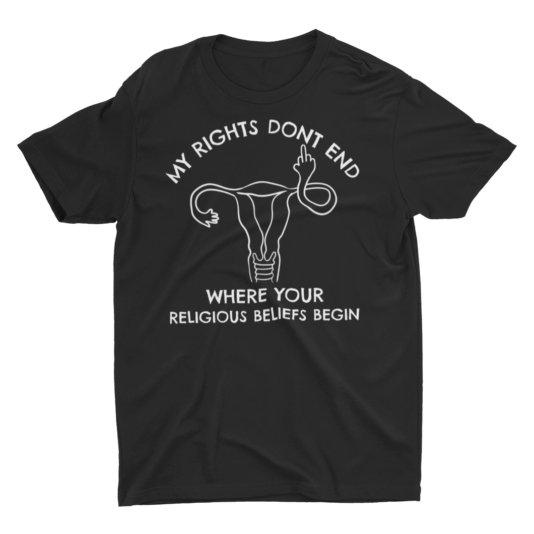 Women's My Rights Don't End Pro Choice Roe Vs Wade Unisex T-Shirt