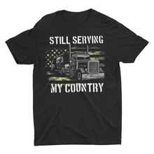 Load image into Gallery viewer, Camo American Flag Truck Driver Veteran Trucker Unisex T-Shirt
