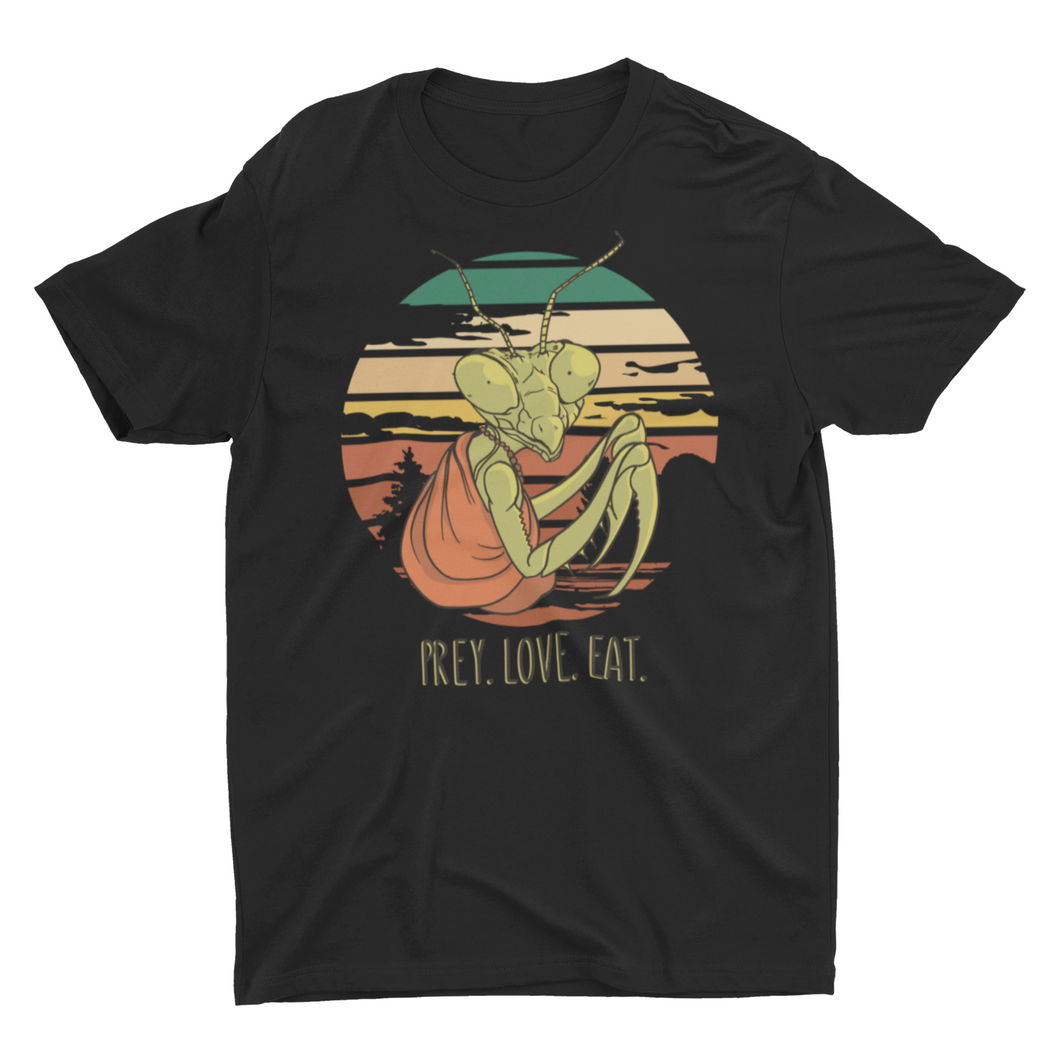 Vintage Sunset Funny Prey Love Eat Praying Mantis T-Shirt