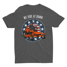Load image into Gallery viewer, &quot;We Ride at Dawn Zero Turn Lawn Mower T-Shirt&quot;
