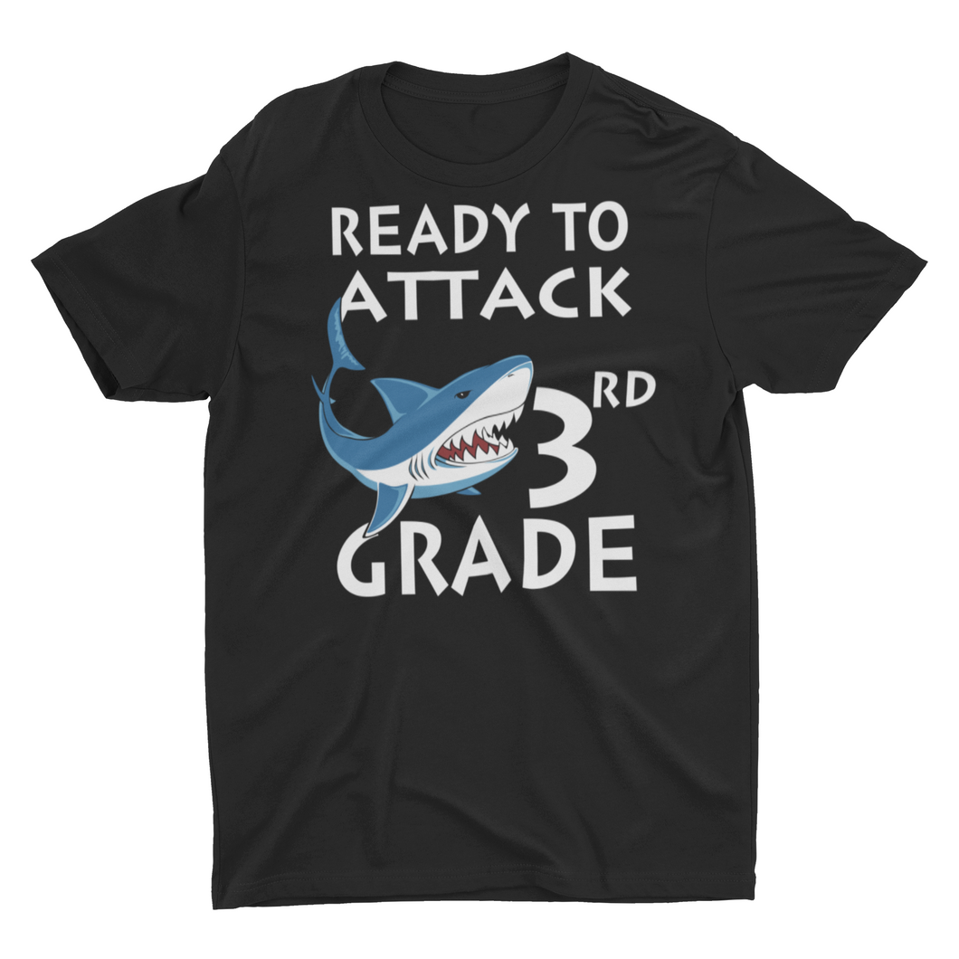 Back To School Ready To Attack 3rd Grade Shark Kids' T-Shirt