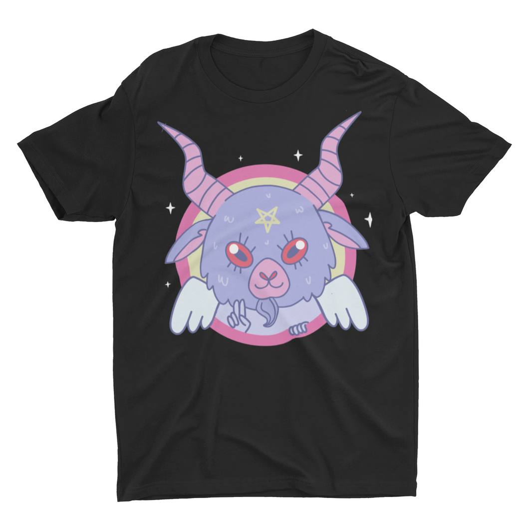 Pastel Goth Nu Goth Baby Baphomet Kawaii Rainbow Unisex T-Shirt