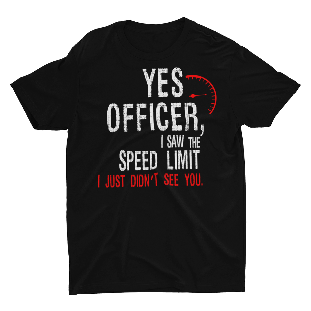 Yes Officer I Saw the Speed Limit, I Just Didn't See You