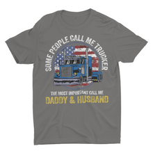 Load image into Gallery viewer, Trucker Dad and Husband Truck Driver Gift Shirt
