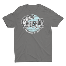 Load image into Gallery viewer, I Like Fishing, My Dog And Maybe 3 People Funny Fishing Shirt
