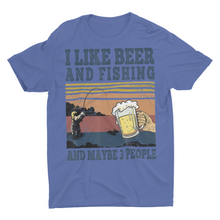 Load image into Gallery viewer, I like Beer and Fishing and Maybe 3 People Funny Fishing Shirts
