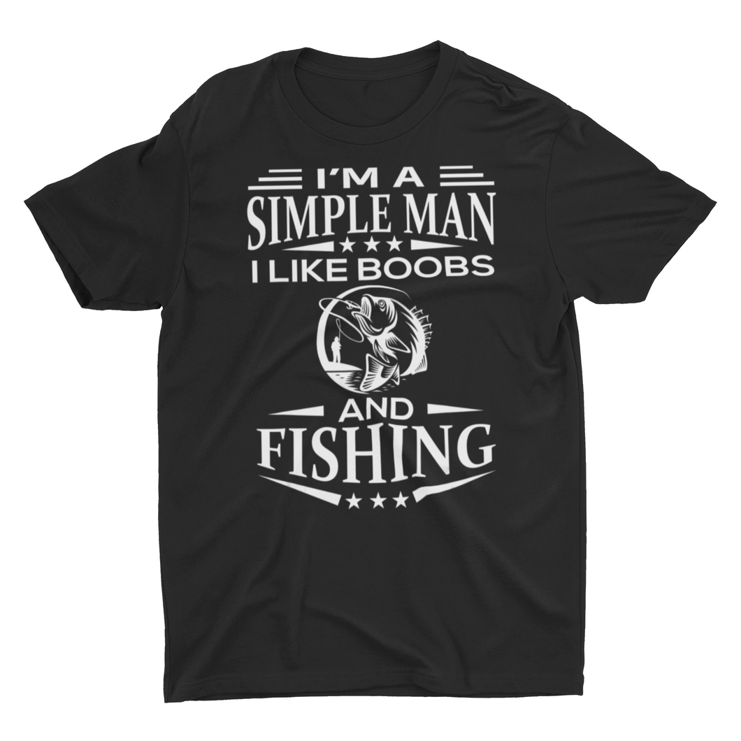 Funny Simple Man I Like Fishing Sarcastic Shirt