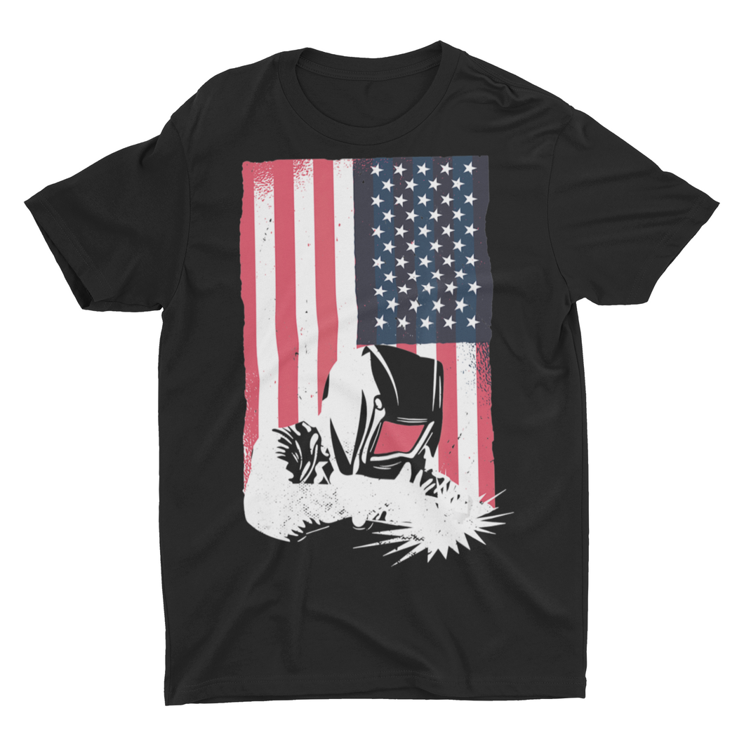 Patriotic American Flag Welder Unisex Classic T-Shirt Welding Gift