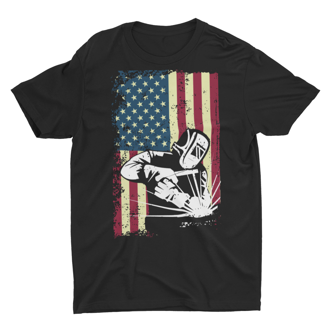 Parotic American Flag Welder Welding Shirts