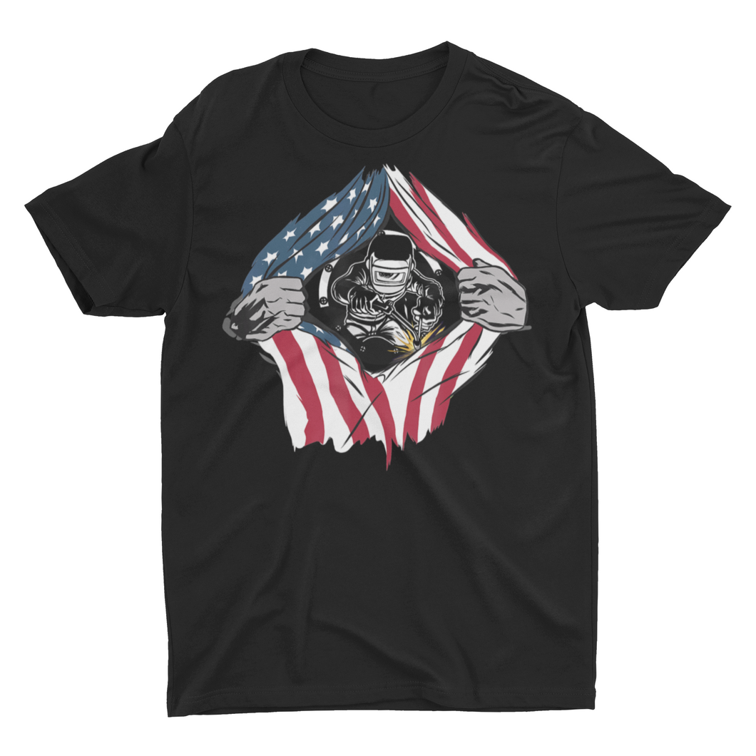 Funny American Flag Welder Shirt