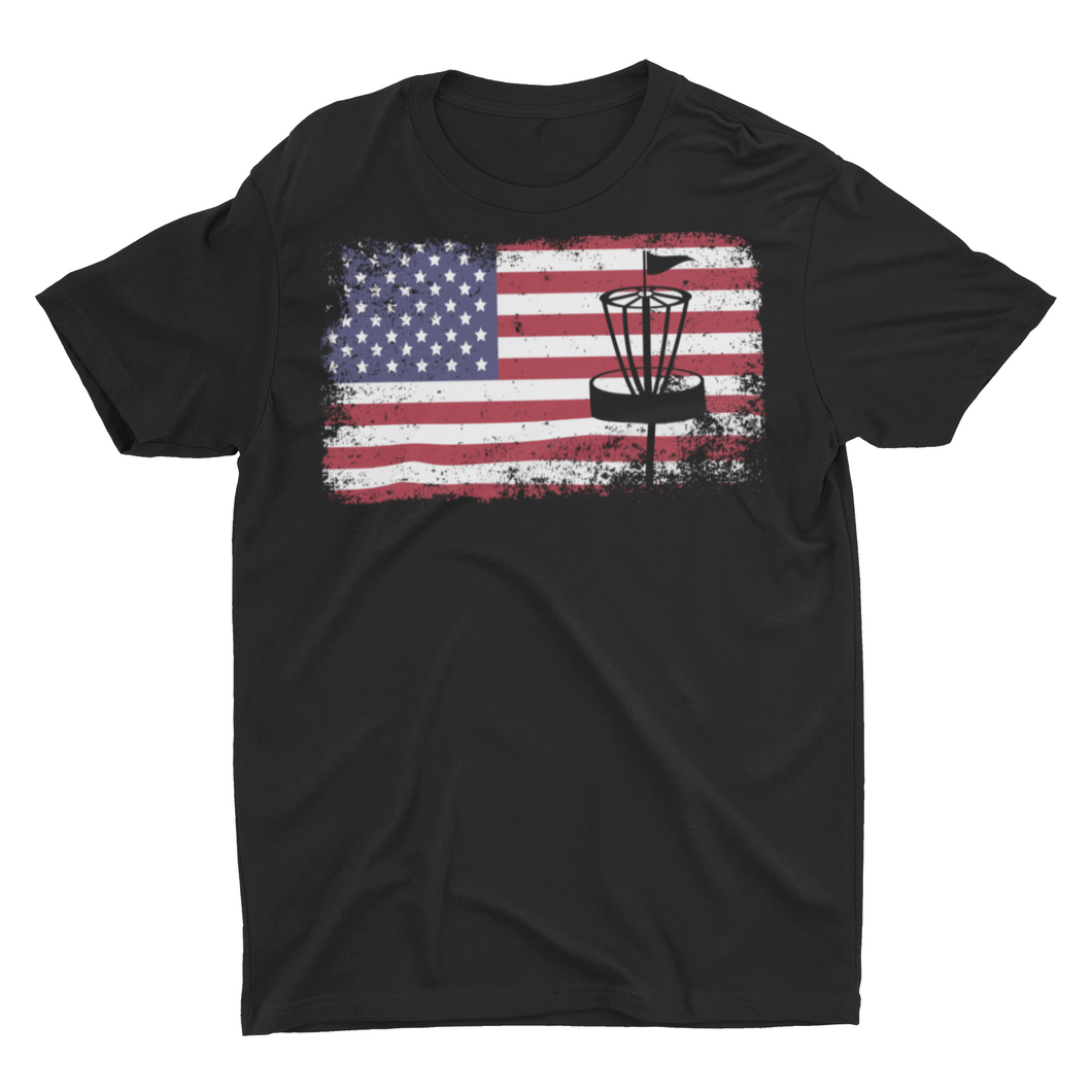 American Flag Disc Golf Shirt Patriotic Disc Golfer Gift