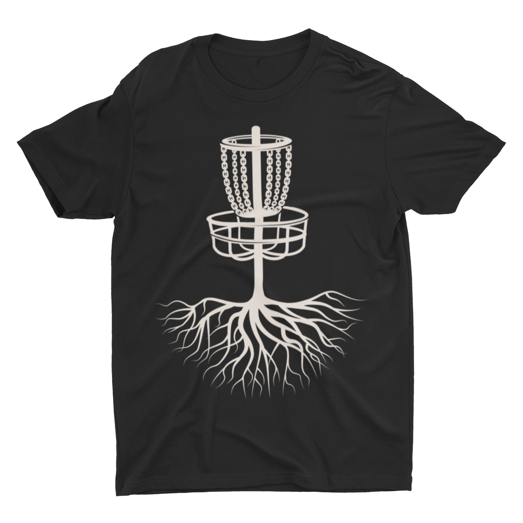 Rooted Disc Golf Basket Target Goal Roots Shirt