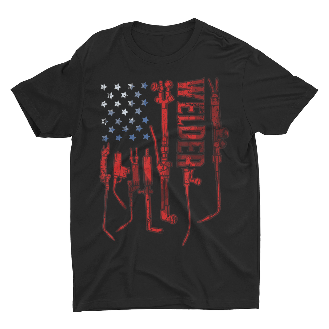 Patriotic American Flag Welder welding Shirt