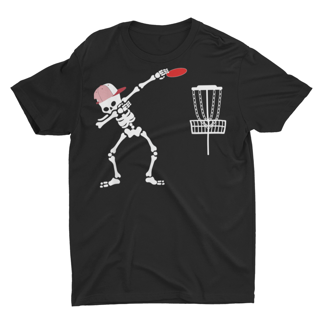 Funny Dabbing Skeleton Disc Golf Shirt