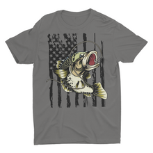 Load image into Gallery viewer, American Flag Bass Fishing Unisex T Shirt
