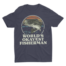 Load image into Gallery viewer, Distressed Funny Fishing Shirt Wolds Okayest Fisherman
