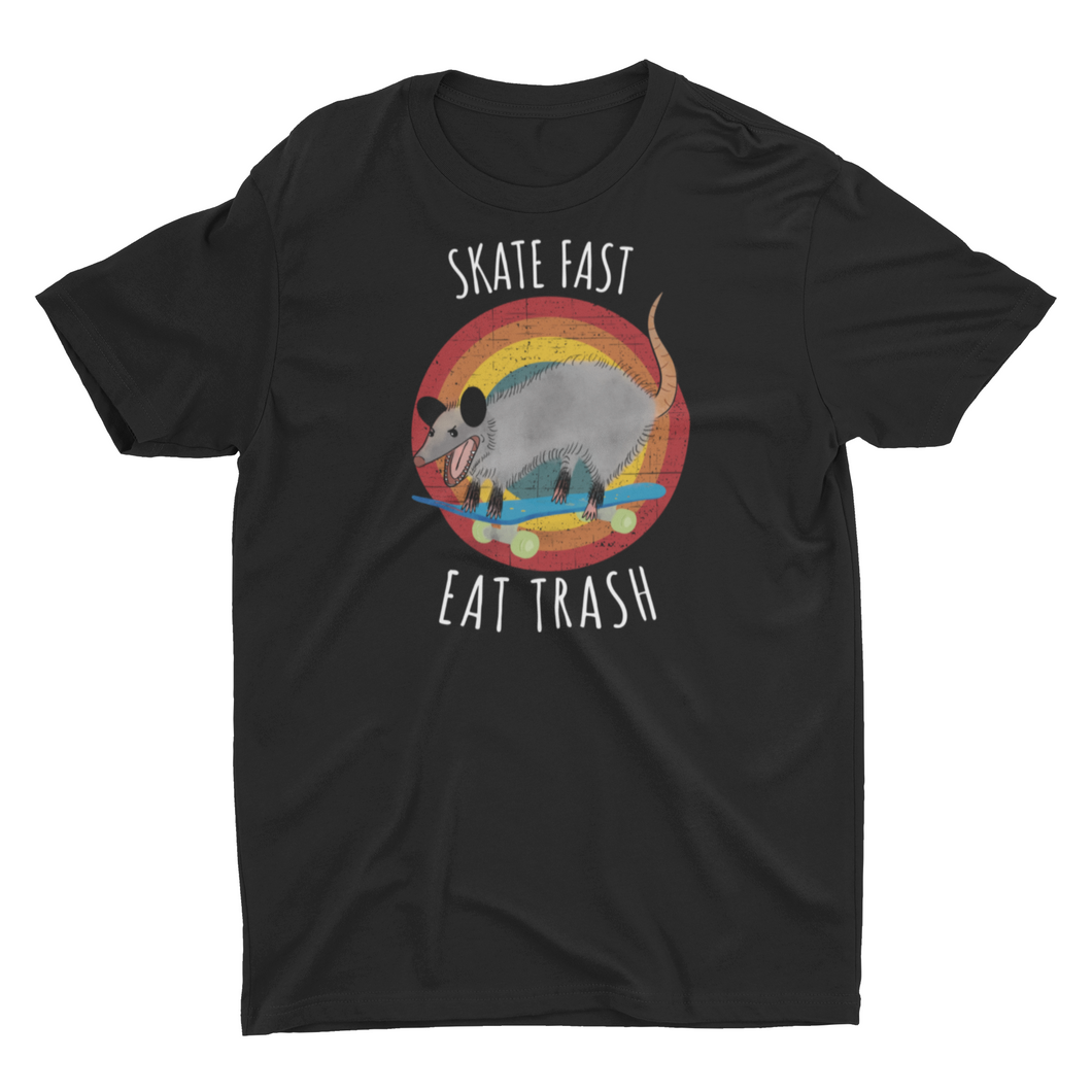 Skate Fast, Eat Trash Cute Opossum Meme Unisex Classic T-Shirt
