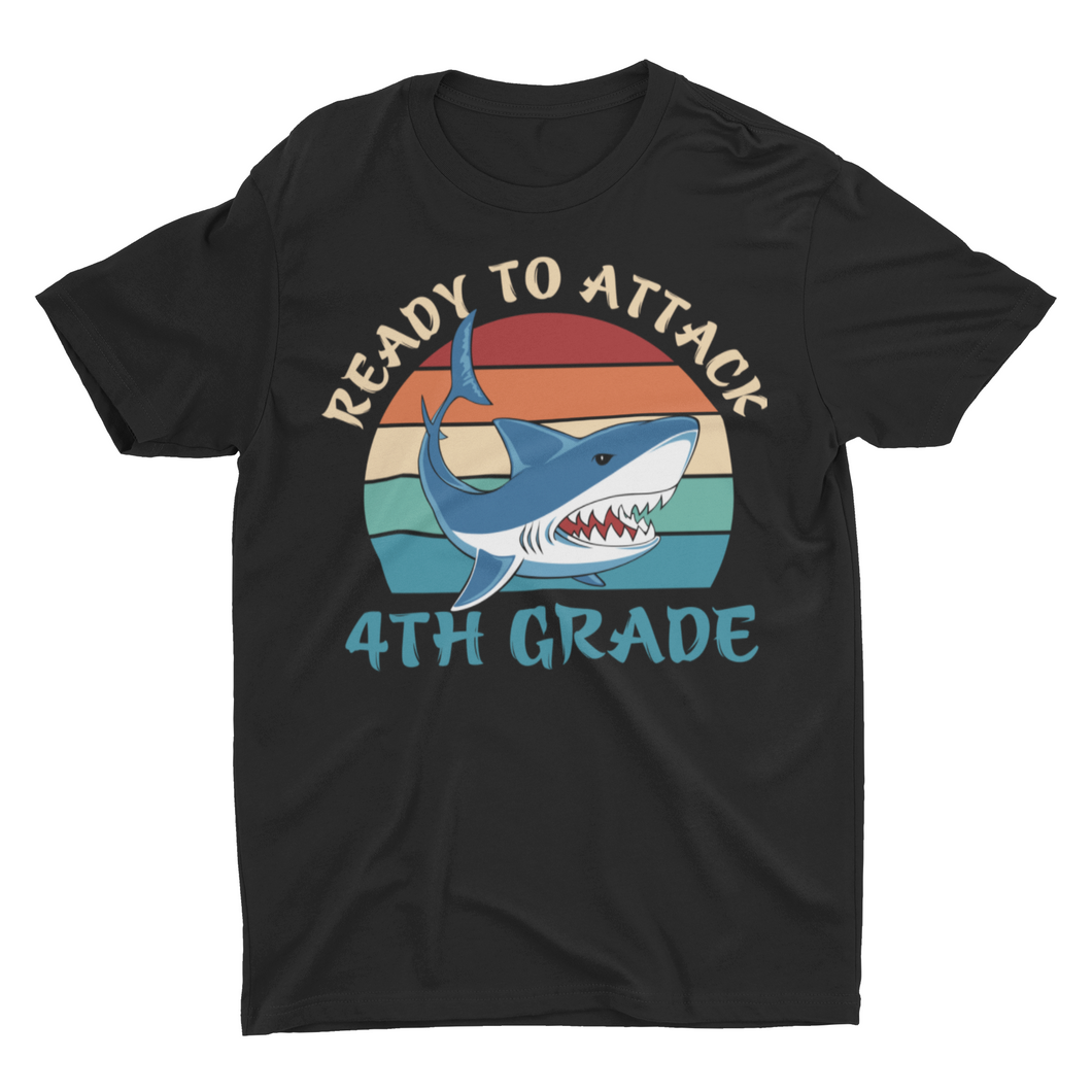 Back to School Ready To Attack 4th Grade Kids' T-Shirt