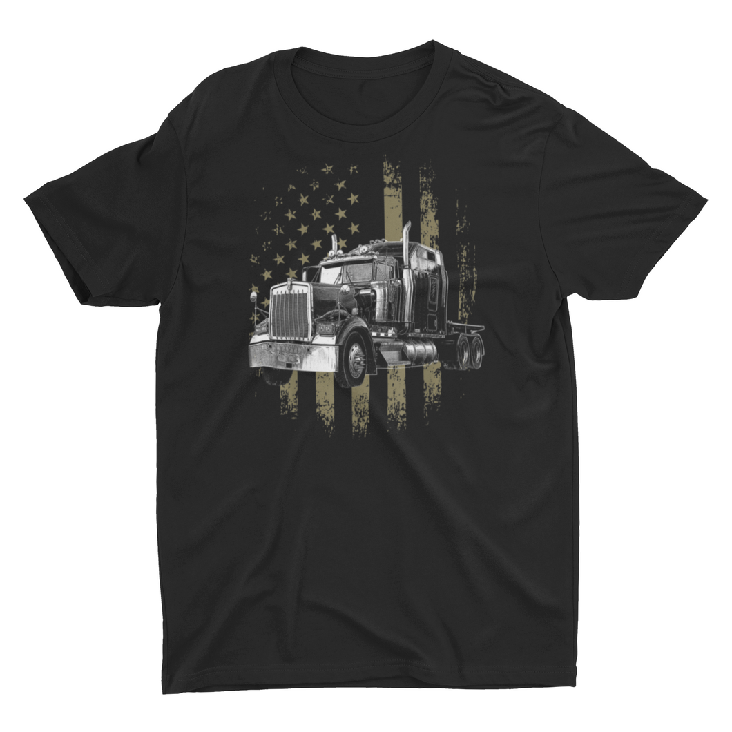 Camo American Flag W9 Truck Driver Shirts