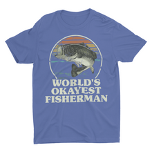 Load image into Gallery viewer, Distressed Funny Fishing Shirt Wolds Okayest Fisherman
